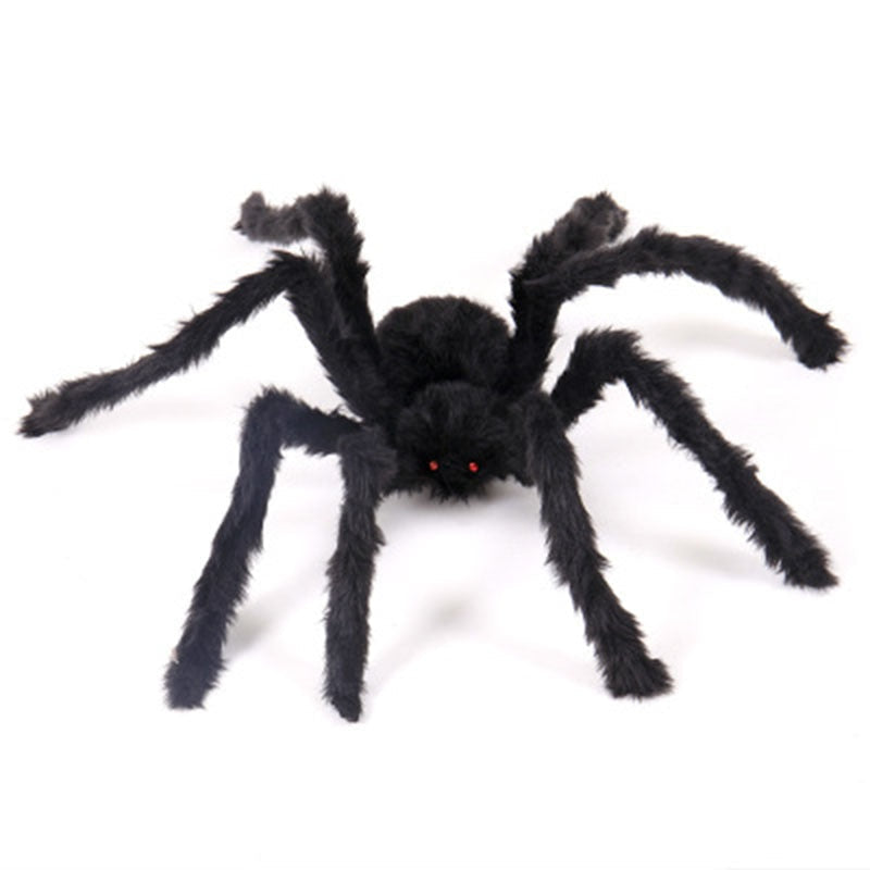 New Halloween Horrible Big Black Furry Fake Spider