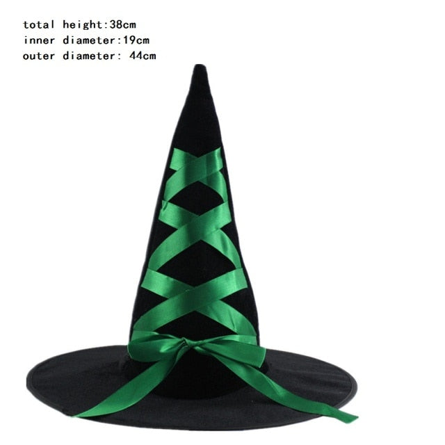 Witch Masquerade Ribbon Wizard Hat