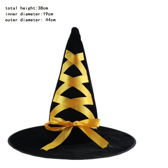 Witch Masquerade Ribbon Wizard Hat