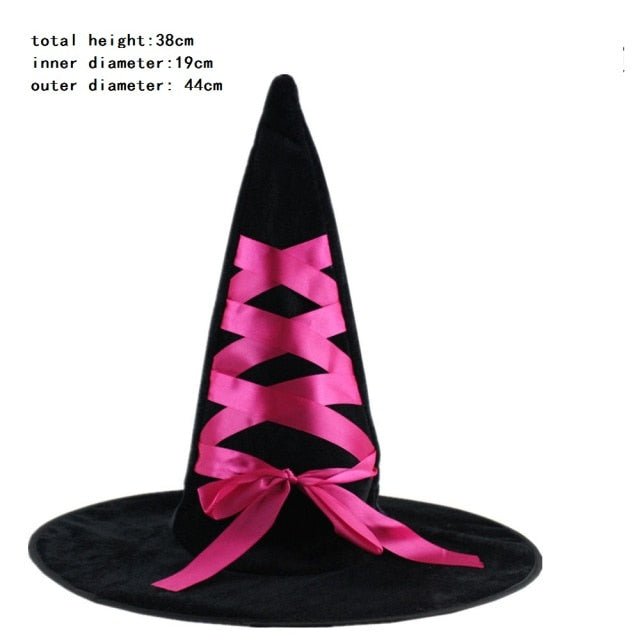 Witch Masquerade Ribbon Wizard Hat
