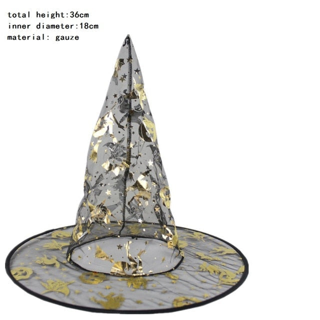 Witch Masquerade Ribbon Wizard Hat