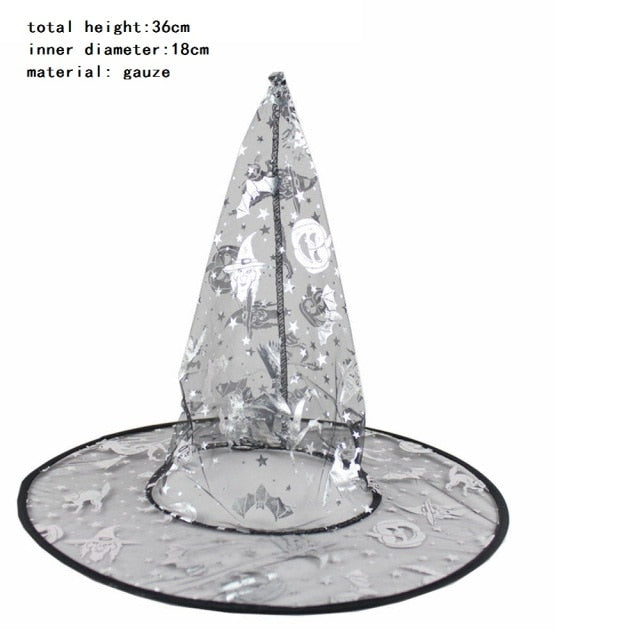 Witch Masquerade Ribbon Wizard Hat