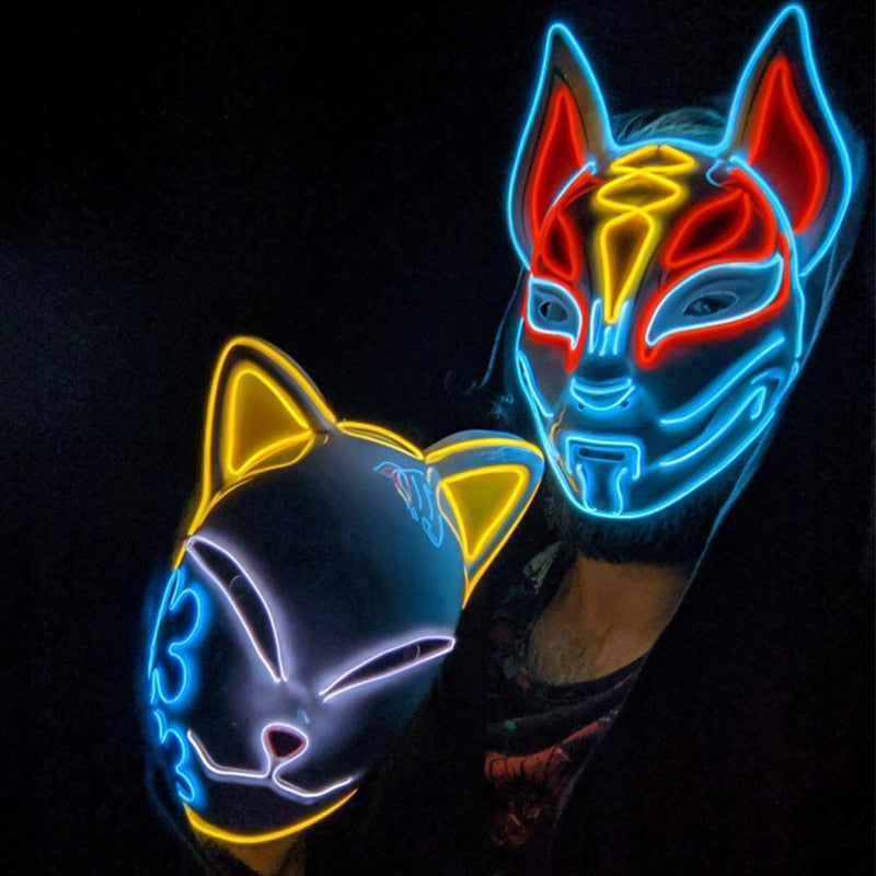 LED Neon Light Horror Masks Set