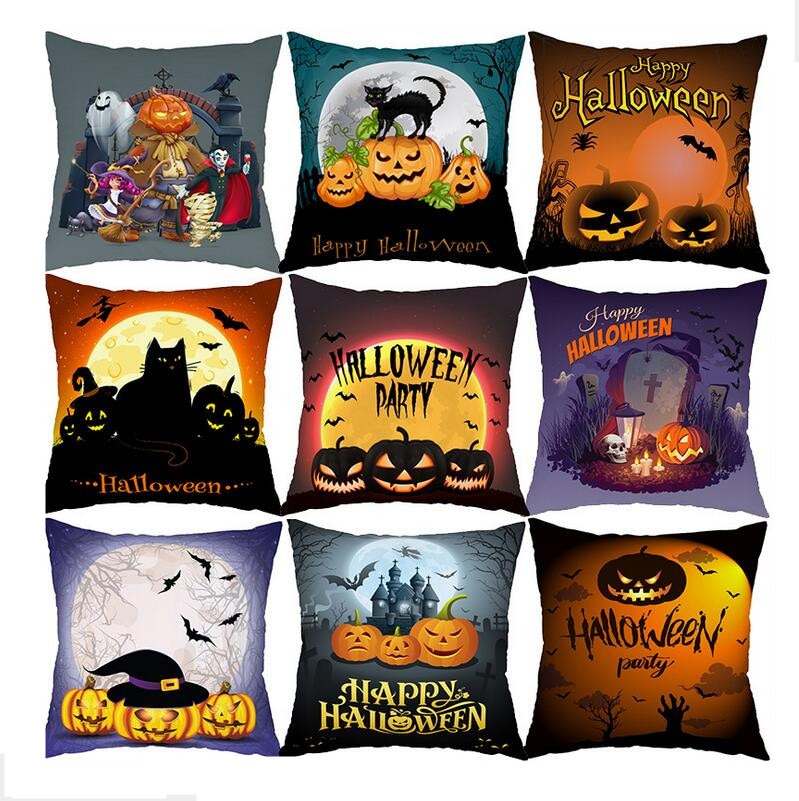 Flannel Pumpkin Pillow Cover For Halloween