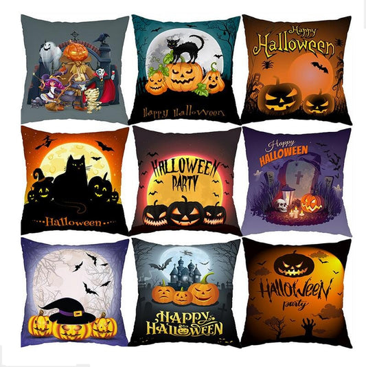 Flannel Pumpkin Pillow Cover For Halloween
