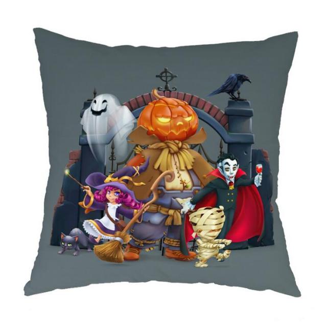 Flannel Pumpkin Pillow Cover For Halloween