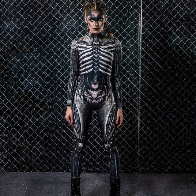Horror Skeleton Jumpsuit For Halloween