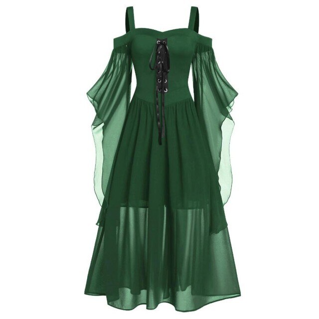 Women Halloween Gothic Punk Plus Size Lace Dress