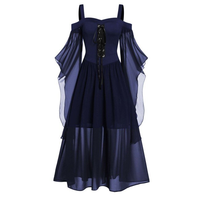 Women Halloween Gothic Punk Plus Size Lace Dress