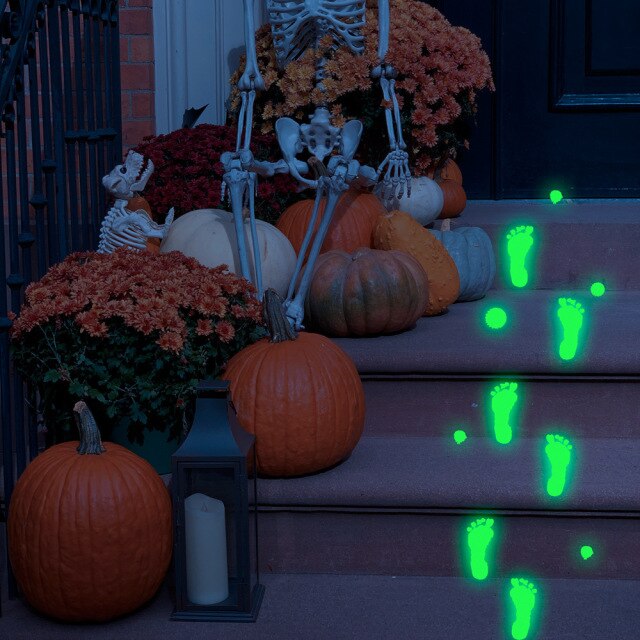 Luminous Hand And Footprint Wall Stickers For Halloween