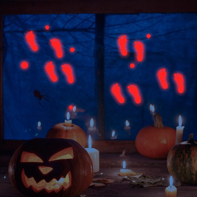 Luminous Hand And Footprint Wall Stickers For Halloween
