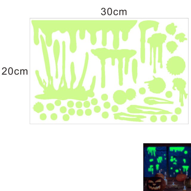 Luminous Hand And Footprint Wall Stickers For Halloween
