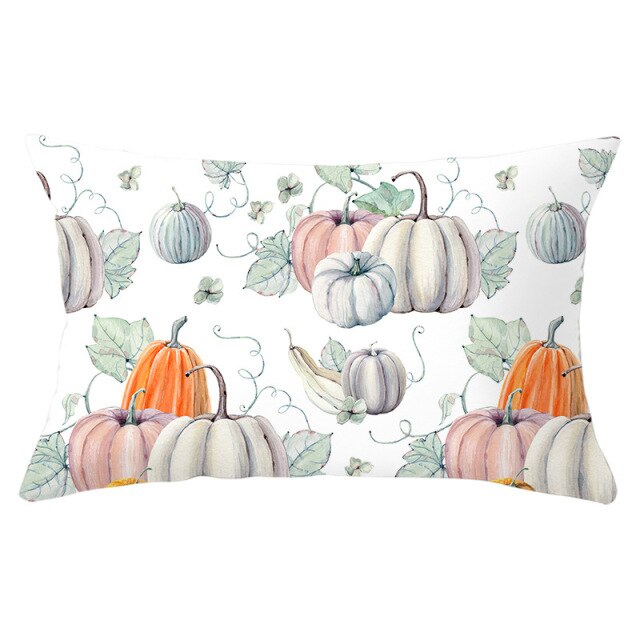 Decorative Halloween Pumpkin Wreath Cushion Cover