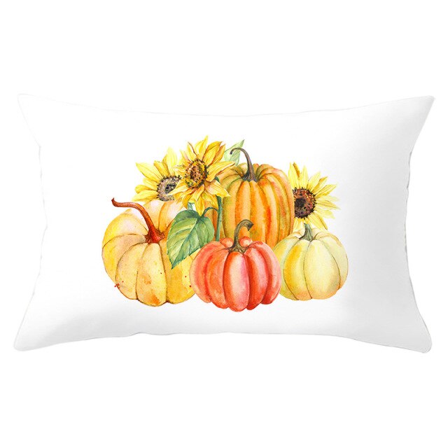 Decorative Halloween Pumpkin Wreath Cushion Cover