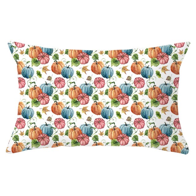 Decorative Halloween Pumpkin Wreath Cushion Cover