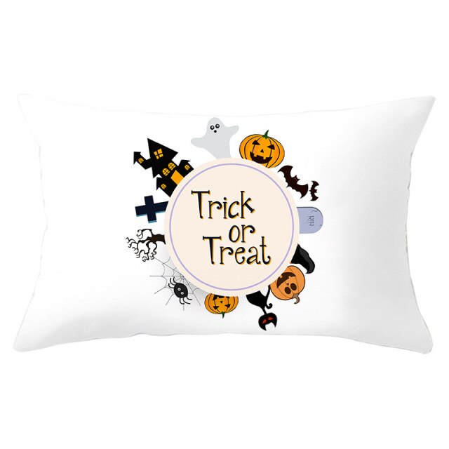 Decorative Halloween Pumpkin Wreath Cushion Cover