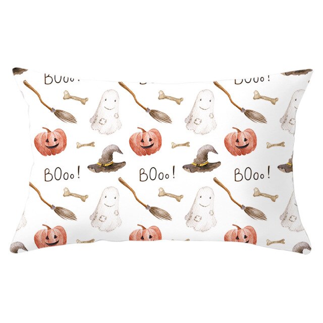 Decorative Halloween Pumpkin Wreath Cushion Cover