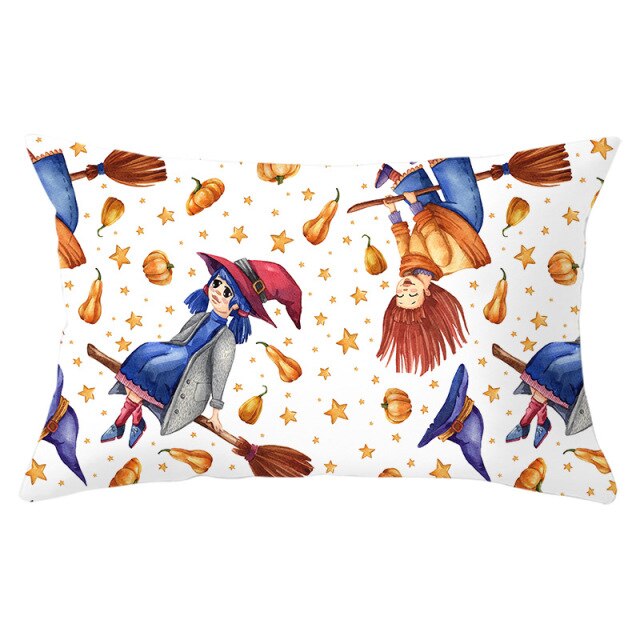 Decorative Halloween Pumpkin Wreath Cushion Cover