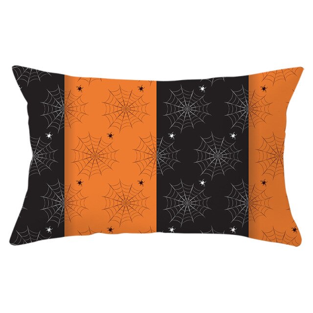 Decorative Halloween Pumpkin Wreath Cushion Cover