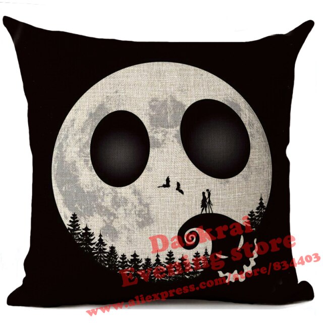 Skull Jack Cartoon Printed Cushion Cover