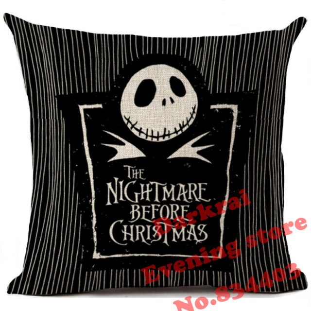 Skull Jack Cartoon Printed Cushion Cover