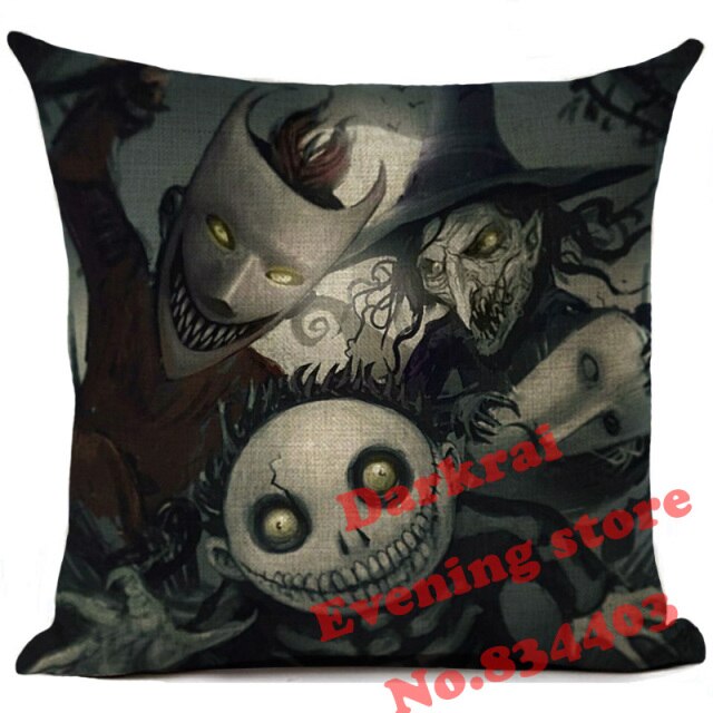 Skull Jack Cartoon Printed Cushion Cover