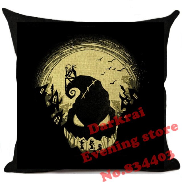 Skull Jack Cartoon Printed Cushion Cover