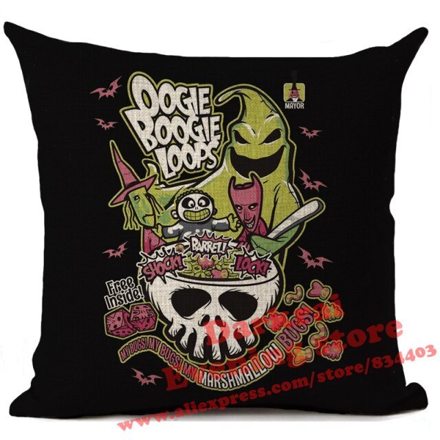 Skull Jack Cartoon Printed Cushion Cover