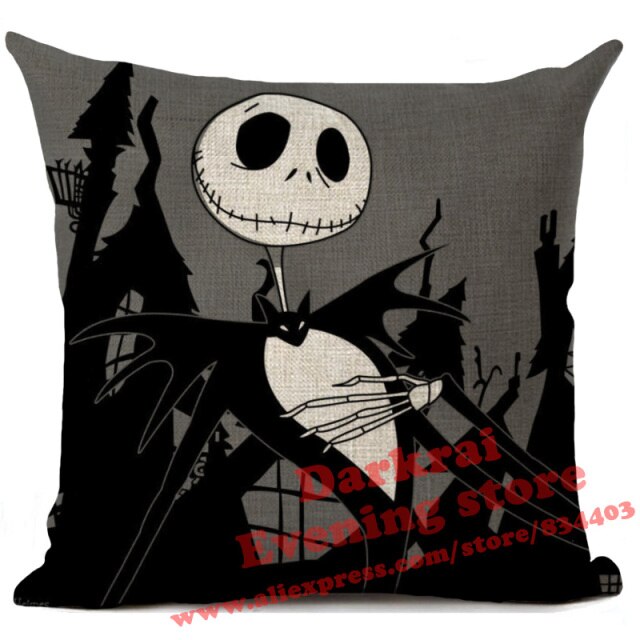 Skull Jack Cartoon Printed Cushion Cover