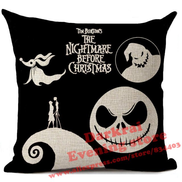 Skull Jack Cartoon Printed Cushion Cover