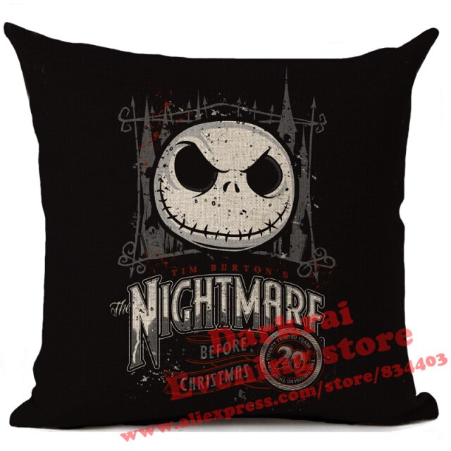 Skull Jack Cartoon Printed Cushion Cover
