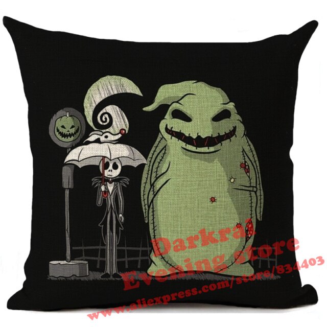 Skull Jack Cartoon Printed Cushion Cover