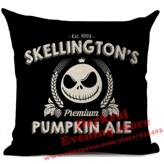 Skull Jack Cartoon Printed Cushion Cover
