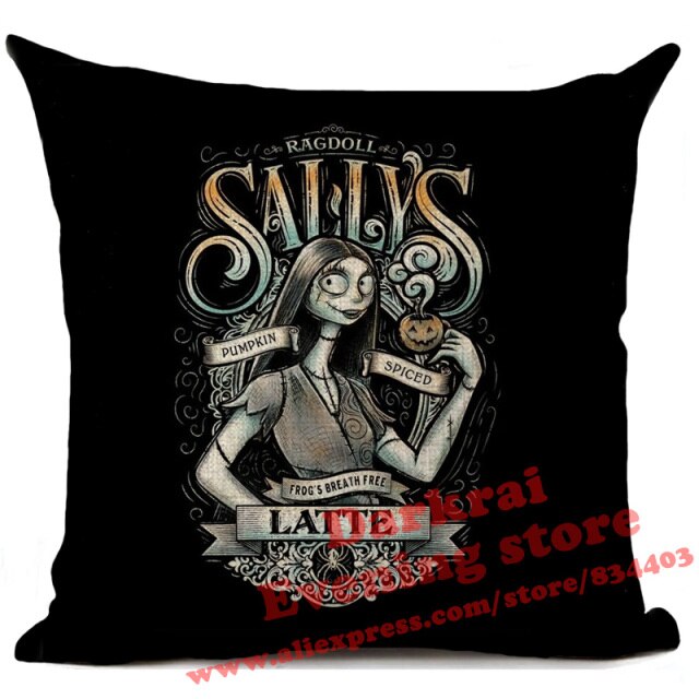 Skull Jack Cartoon Printed Cushion Cover