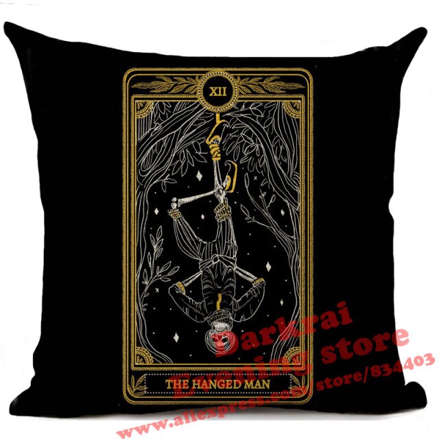 Witchcraft Tarot Style Cushion Cover Horror Pattern