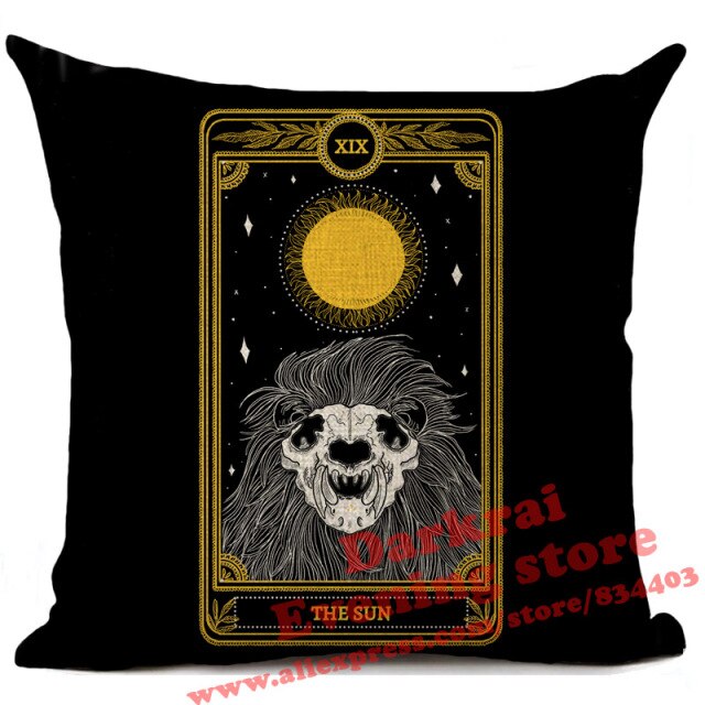 Witchcraft Tarot Style Cushion Cover Horror Pattern