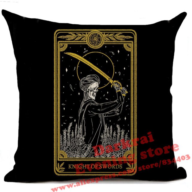 Witchcraft Tarot Style Cushion Cover Horror Pattern