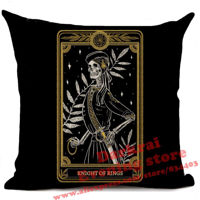 Witchcraft Tarot Style Cushion Cover Horror Pattern