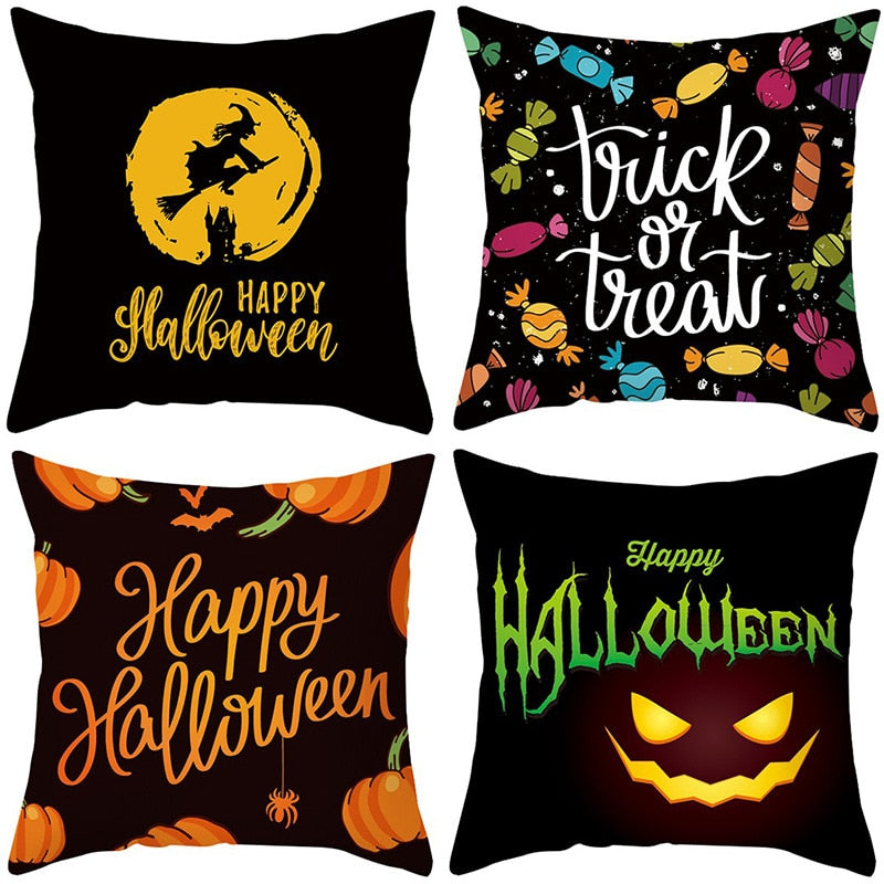 Pumpkin Printed Anime Decorative Pillow Case