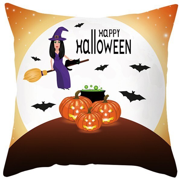 Pumpkin Printed Anime Decorative Pillow Case