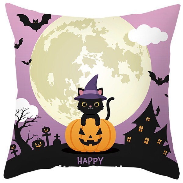 Pumpkin Printed Anime Decorative Pillow Case