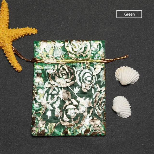 Rose Design Organza Bags Christmas Halloween