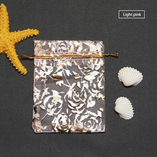 Rose Design Organza Bags Christmas Halloween