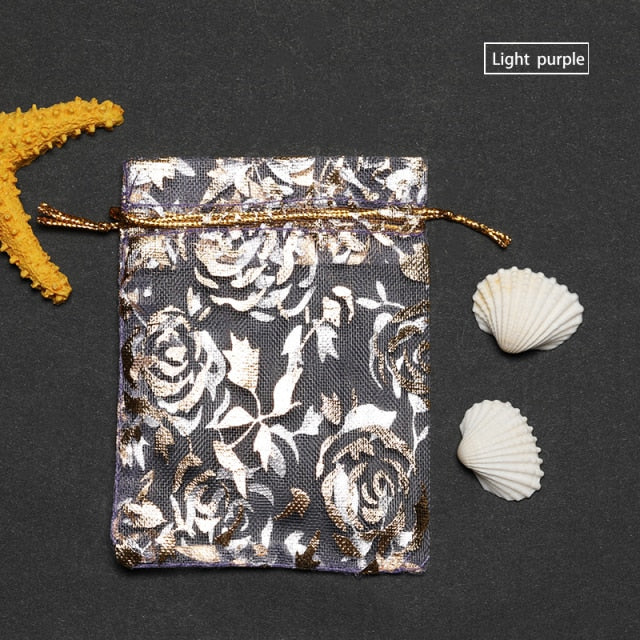 Rose Design Organza Bags Christmas Halloween