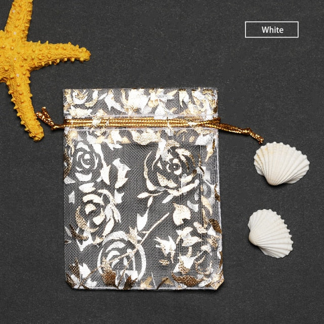 Rose Design Organza Bags Christmas Halloween