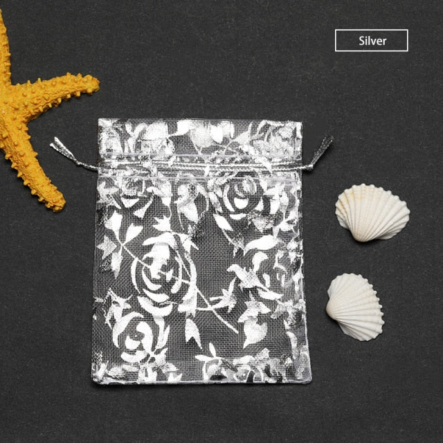 Rose Design Organza Bags Christmas Halloween
