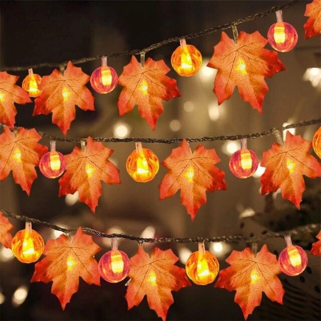 Maple Leaves String Lights For Halloween