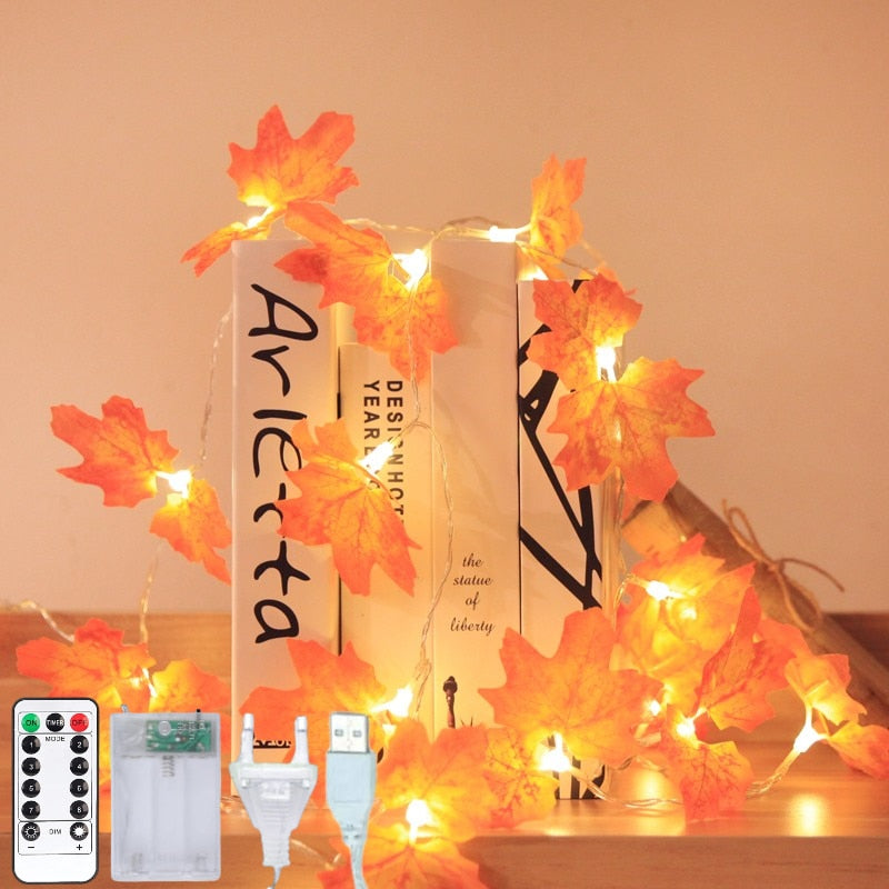 Led String Fairy Lights Maple Leaf Garland