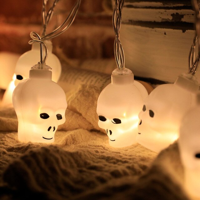 LED Halloween Pumpkin Spider Bat Skull String Lights