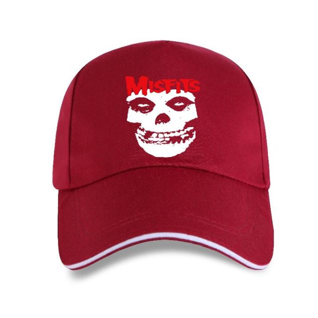 The Misfits Skull Red Letters Adult Horror Punk Cap